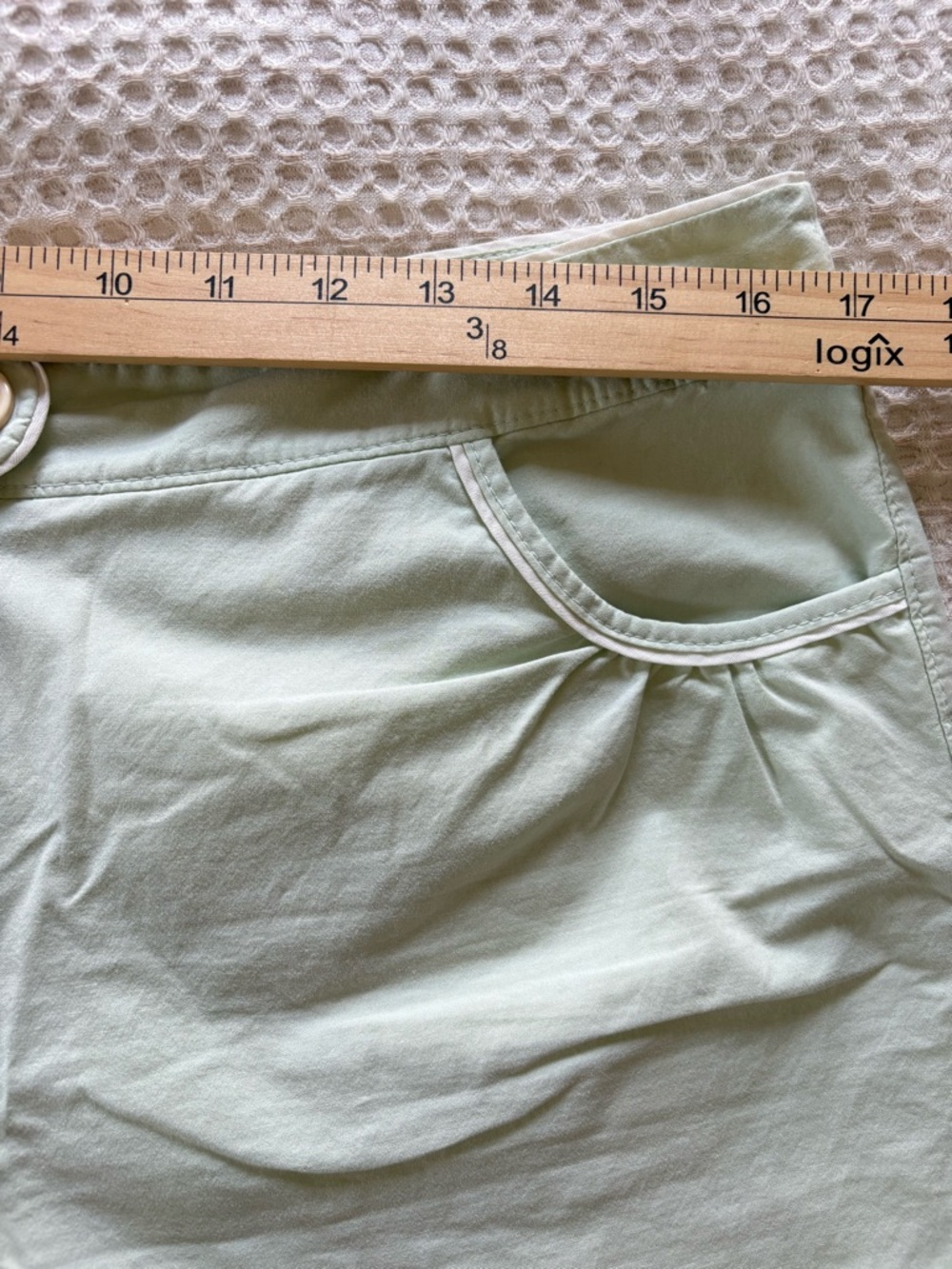 Anthropologie Elevenses Sea Foam Green Wide-Leg Cropped Pants Low Rise Y2K Sz 10 - Picture 7 of 13